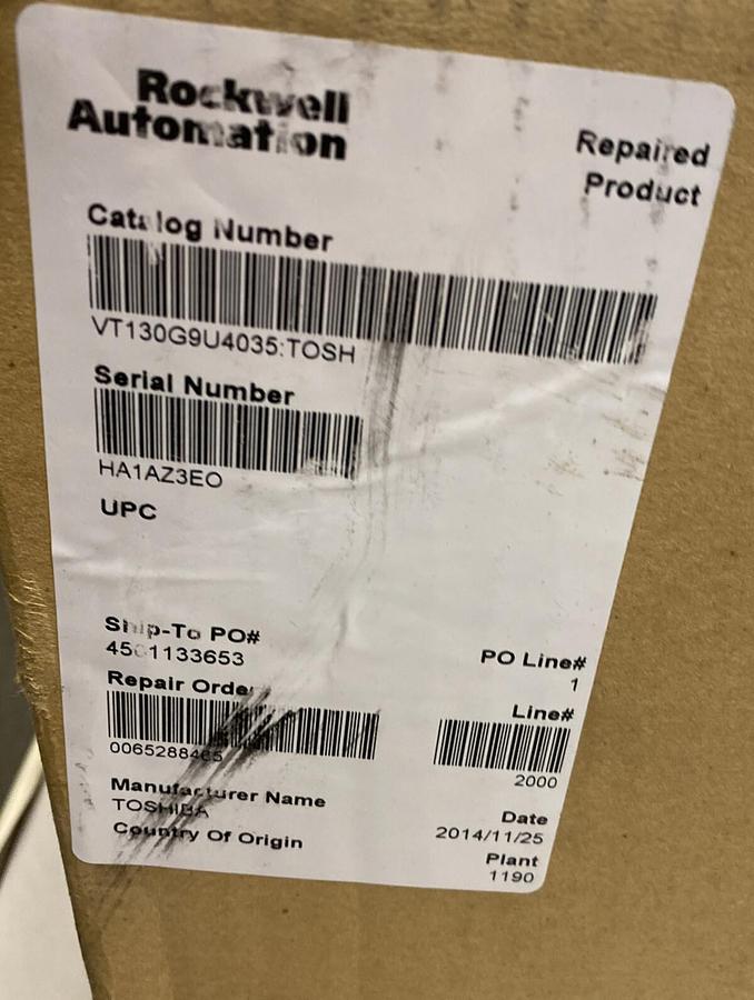 Used TOSHIBA,VT130G9U4035,TRANSISTOR INVERTER REFURBISHED