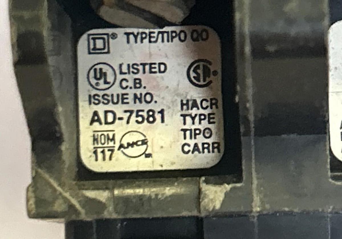 Used SQUARE D,QO260,CIRCUIT BREAKER 60A 120/240V 2P LOT OF 6