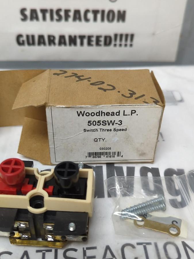 WOODHEAD,505SW-3,3 SPPED 2 BUTTON PENDANT SWITCH NOS