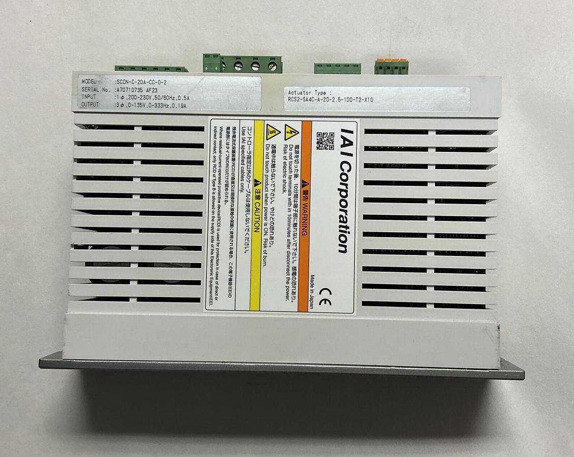 Used IAI CORPORATION,SC0N-C-20A-CC-0-2 RCS2-SA4C-A-20-2.5-100-T2-X10,ACTUATOR CONTROL