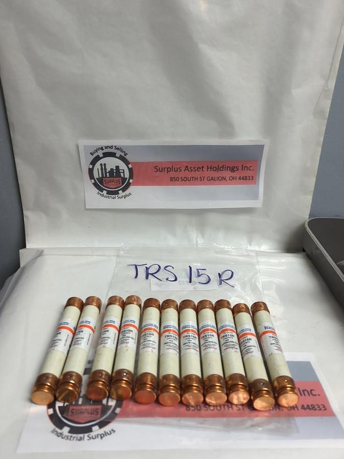 Used FERRAZ SHAWMUT,TRS-15R,TRI-ONIC 15 AMP FUSE LOT OF 11 PRE-OWNED