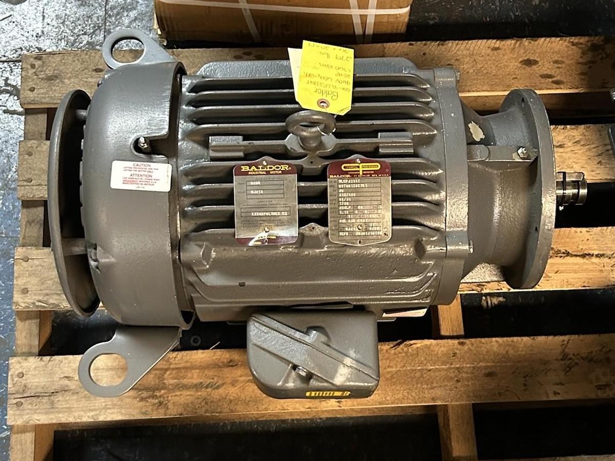 Used BALDOR,VLCP2334T,MOTOR 20HP 230/460V 1760RPM 3PH 256LP FRAME