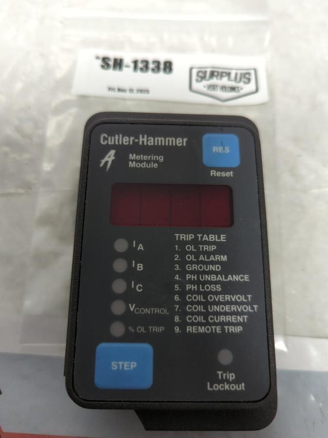 Used CUTLER HAMMER,9996D14CD1,METERING MODULE W970922 PRE-OWNED