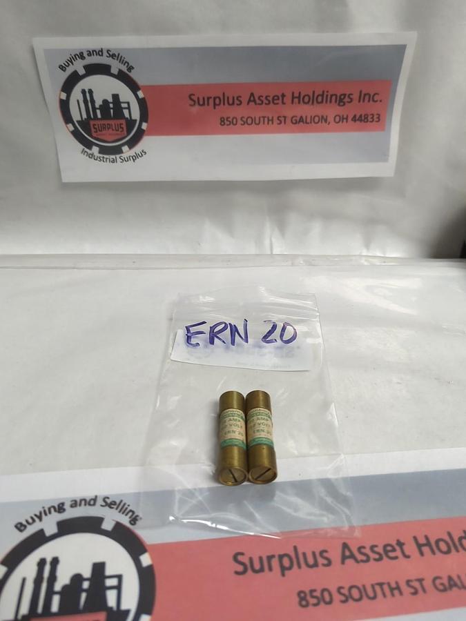 ECONOMY,ERN-20,RENEWABLE 20 AMP FUSE LOT OF 2 PRE-OWNED