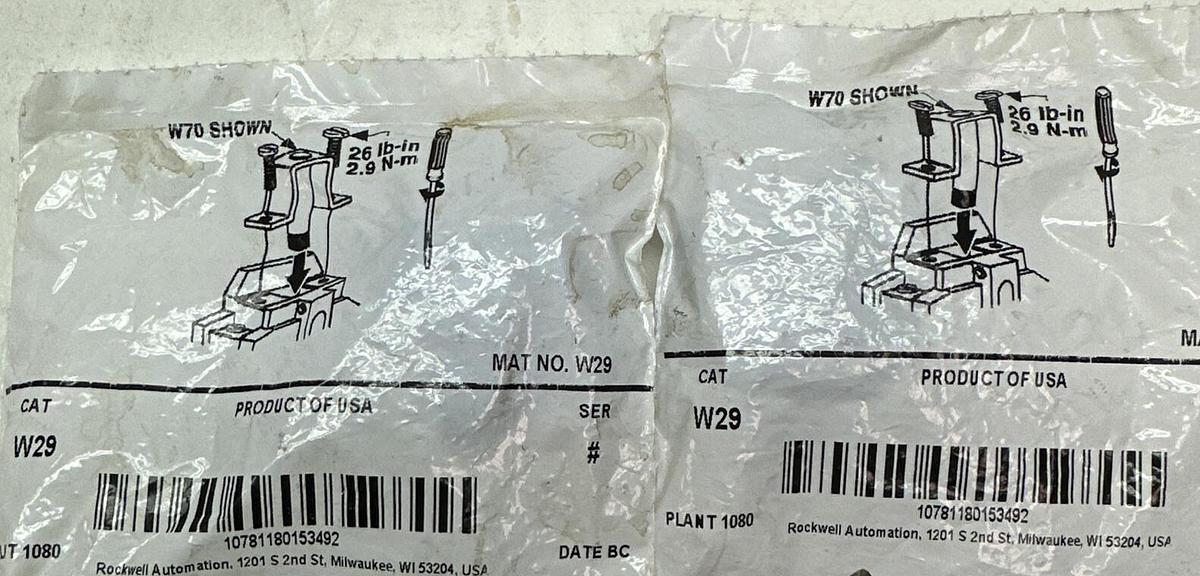 Rockwell, W29 Overload Heater Elements,Allen-Bradley LOT of 2