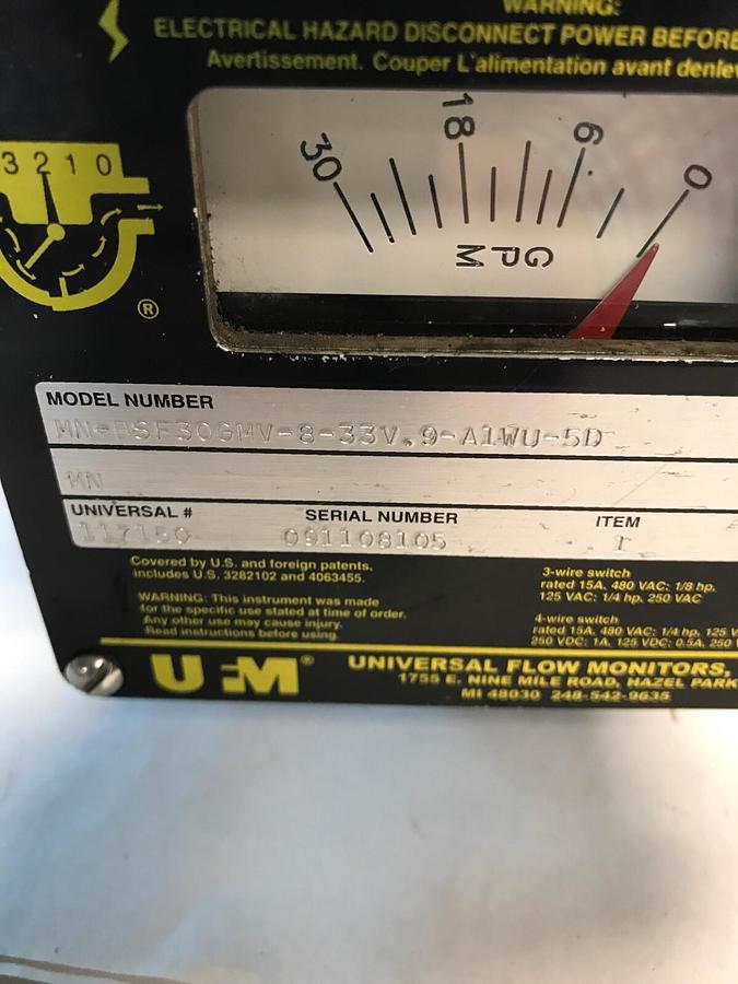 UFM,BSF30GMV-8-33V.9-A1WU-5D,Flow Meter Valve