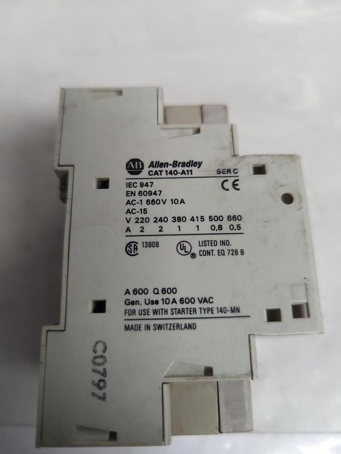 Used ALLEN BRADLEY,140-MN-1600,SERIES C MOTOR STARTER W/ 140-11 PROTECTOR PRE-OWNED