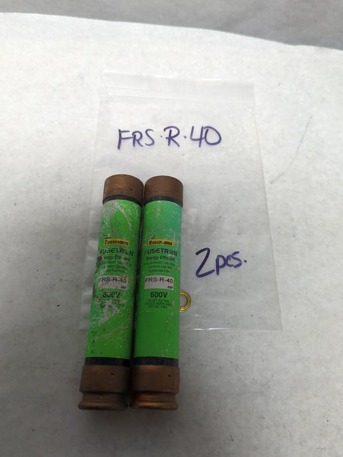 Used COOPER BUSSMANN,FRS-R-40,FUSETRON 40 AMP FUSE LOT OF 2 PRE-OWNED