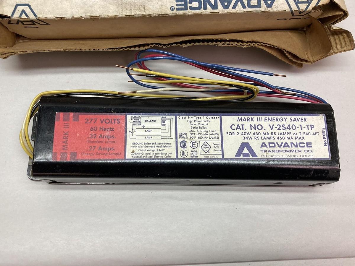 Used Advance,V-2S40-1-TP,Ballast 277V 60Hz