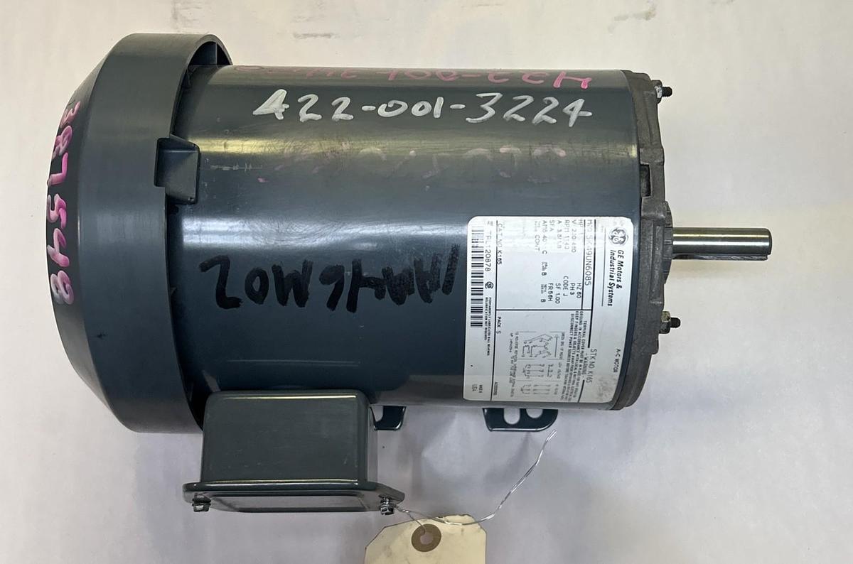 Used GENERAL ELECTRIC,5K49UN6085,AC MOTOR 1HP 1140RPM 230/460V 3PH 56H FRAME