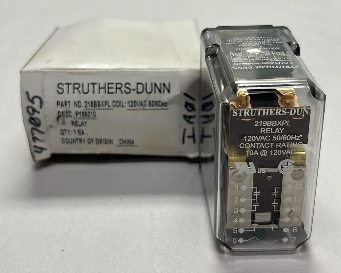 Used STRUTHERS DUNN,219BBXPL,INDUSTRIAL RELAY NEW