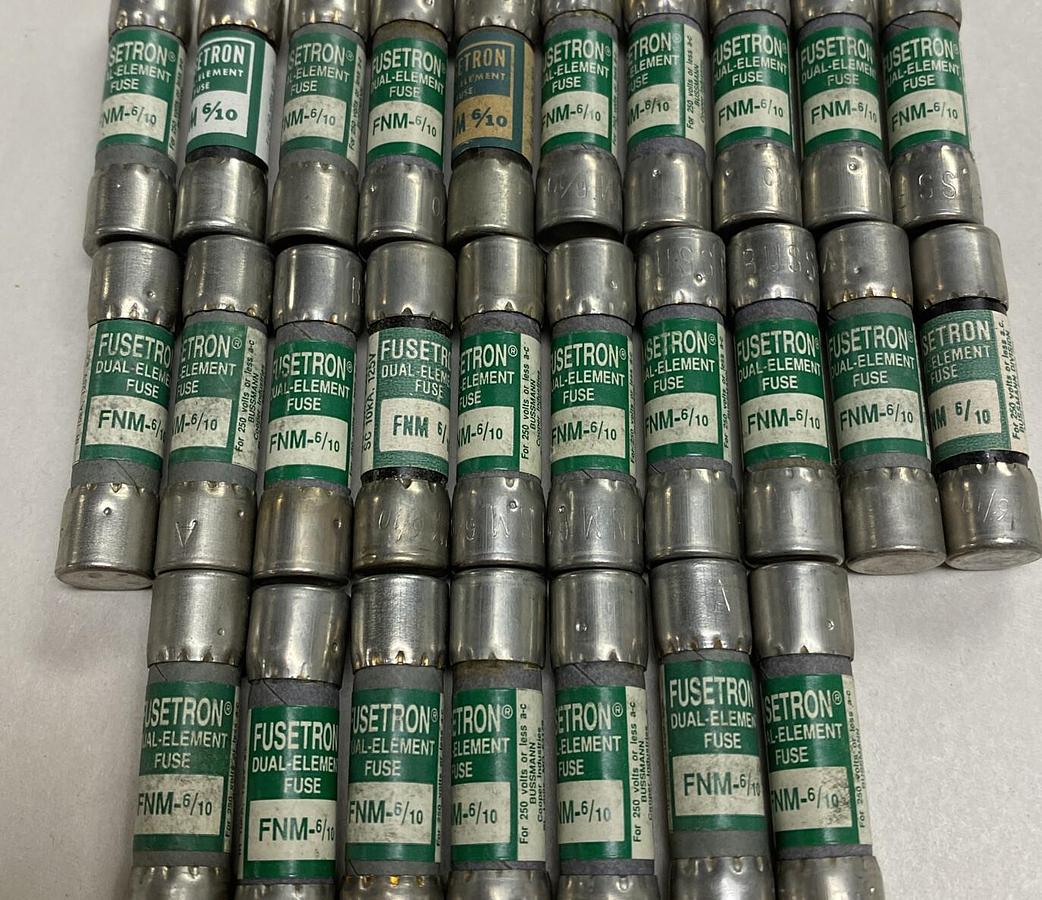 Cooper Bussmann,FNM-6/10,Fusetron Fuse Lot Of 27