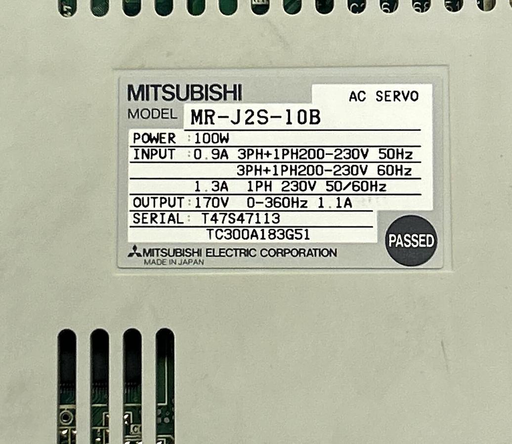 Used MITSUBISHI,MR-J2S-10B,AC SERVO DRIVE