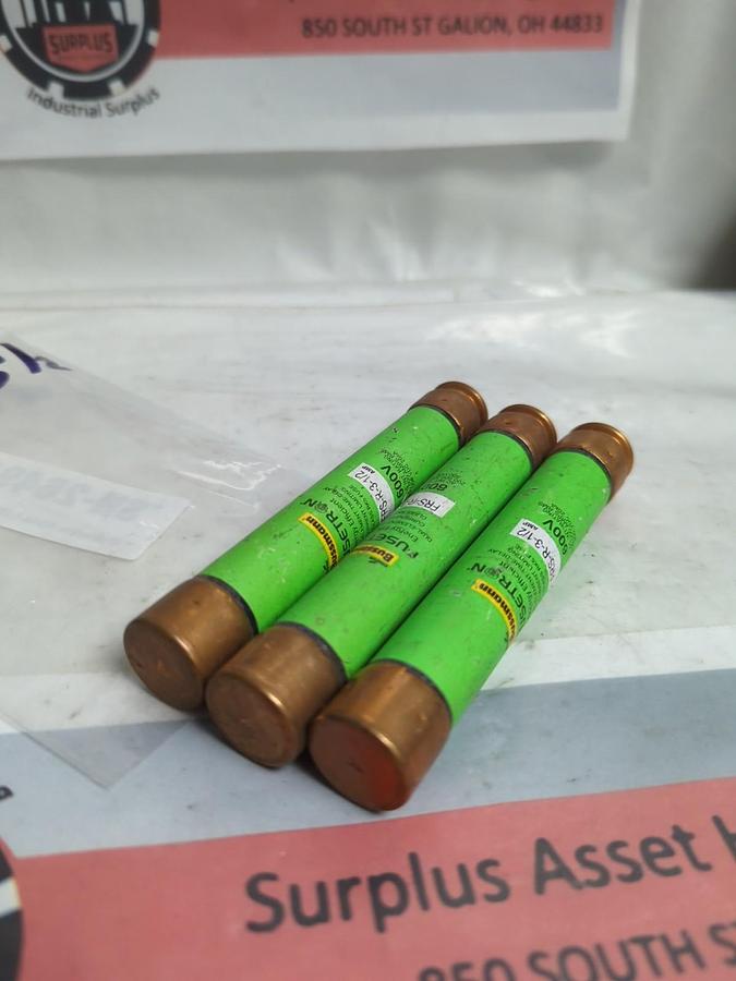 Used COOPER BUSSMANN,FRS-R-3-1/2,FUSETRON 3-1/2 AMP FUSE LOT OF 3 PRE-OWNED