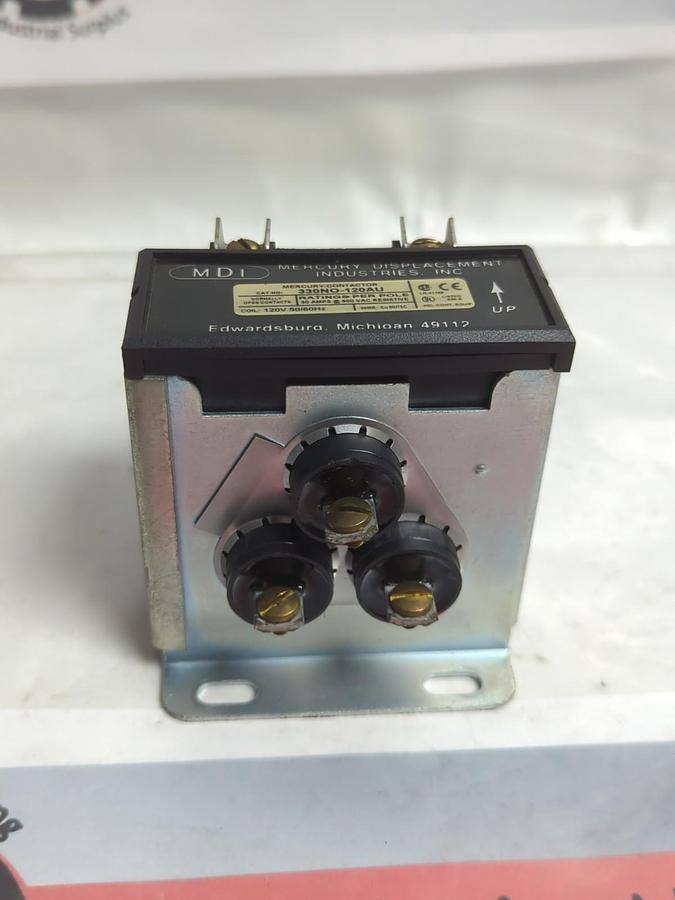 Used MDI,330NO-120AU,MERCURY CONTACTOR 30 AMP 120V COIL 3-POLE 600V PRE-OWNED