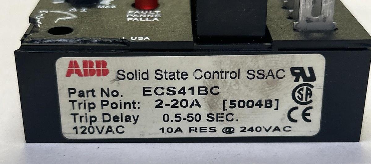 Used ABB,ECS41BC,SOLID STATE CONTROL SSAC