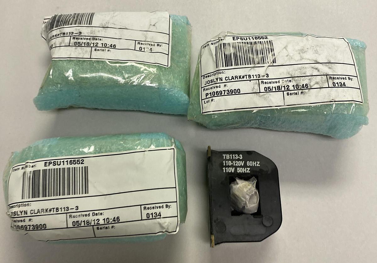 JOSLYN CLARK,TB113-3,COIL 110/120V 60HZ LOT OF 4 NOS