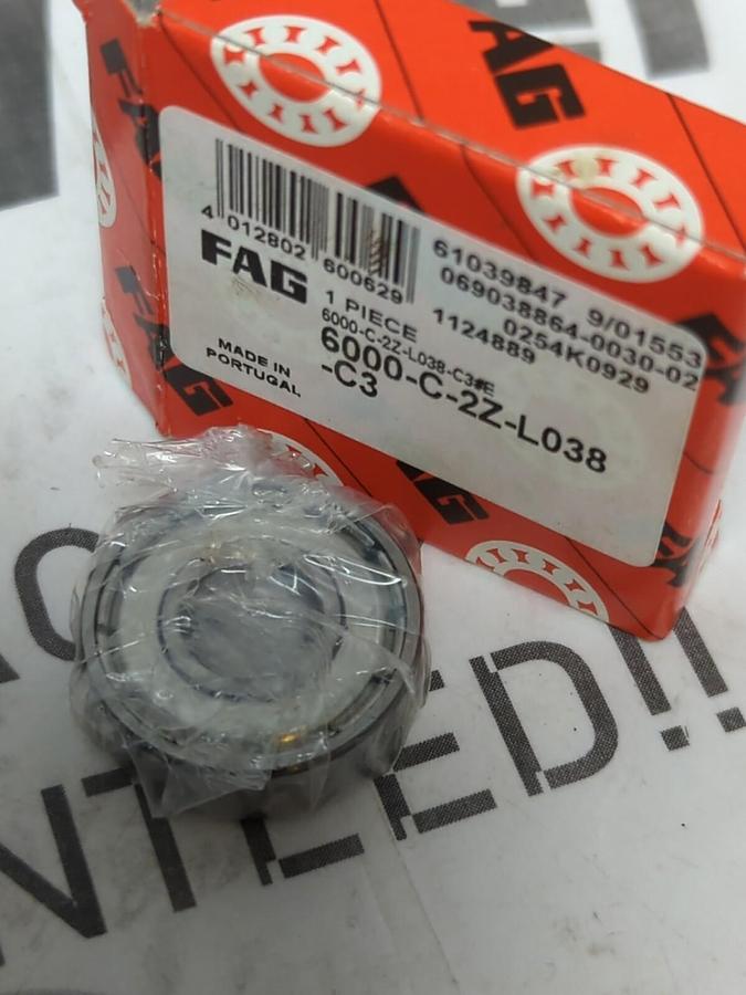 FAG,6000-C-2Z-L038 C3,DEEP GROOVE BALL BEARINGS LOT OF 4 NOS