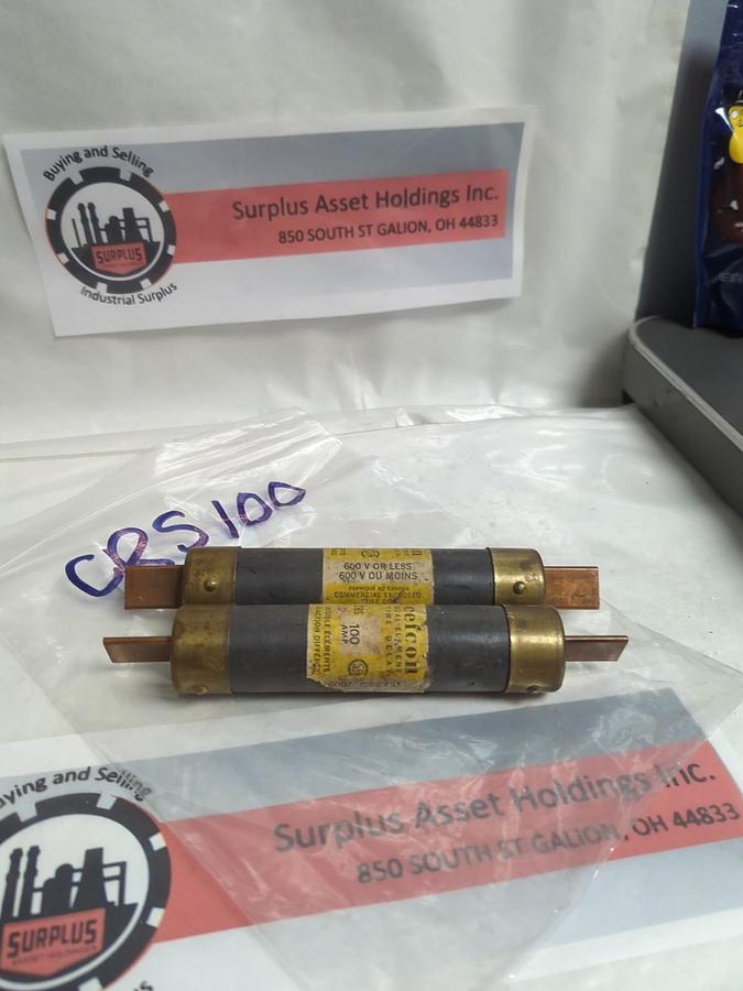 Used CEFCON,CRS-100,TIME-DELAY 100 AMP FUSE LOT OF 2 PRE-OWNED