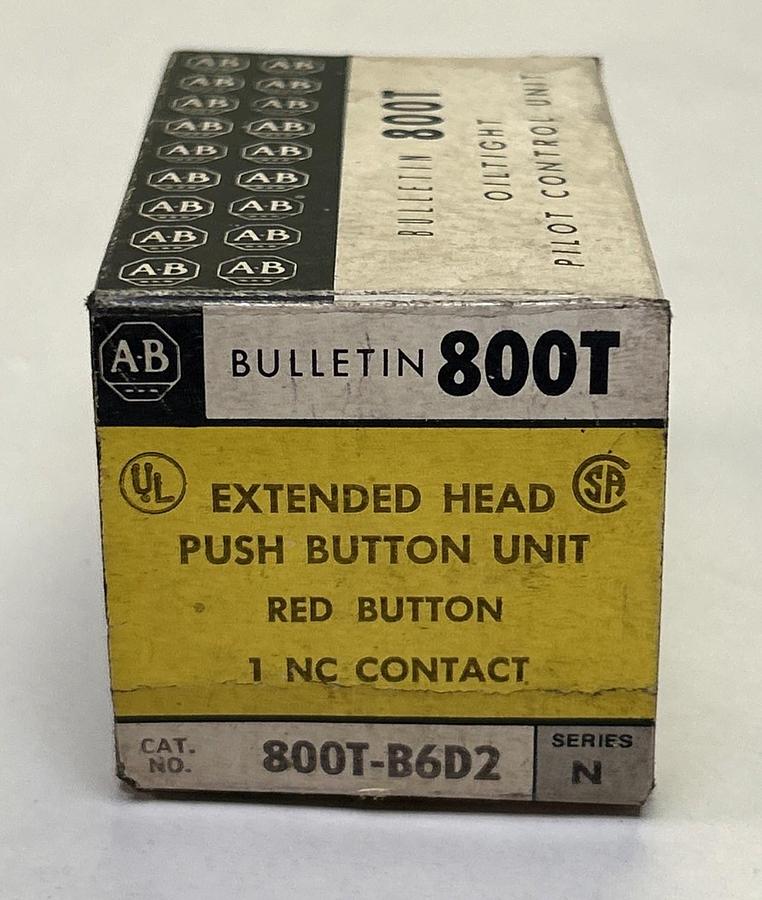 ALLEN BRADLEY,800T-B6D2,RED PUSH BUTTON NOS