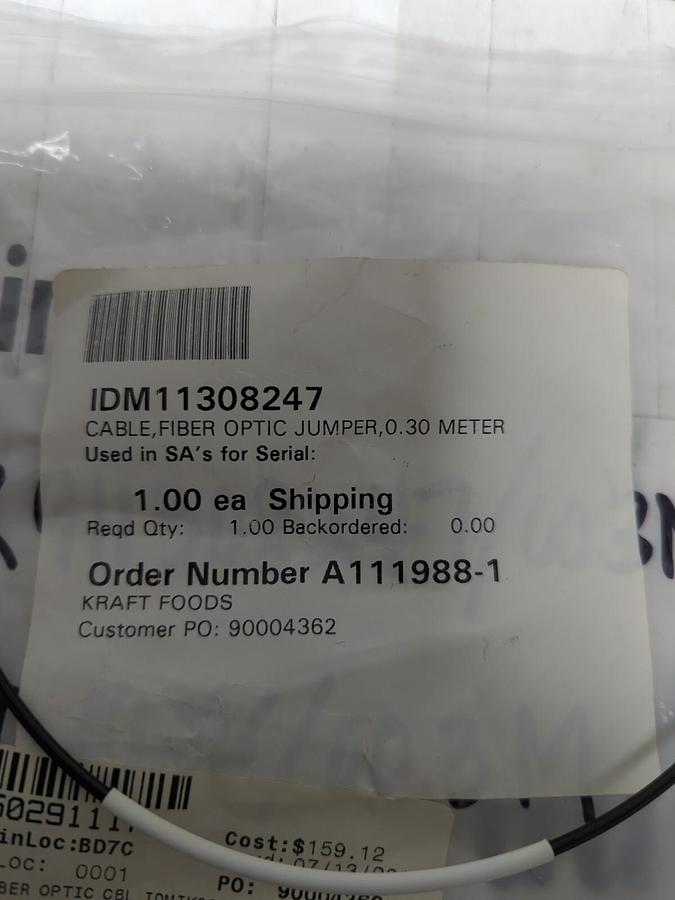 R.A. JONES,IDM11308247,CABLE FIBER OPTIC JUMPER.0.30 METER NOS