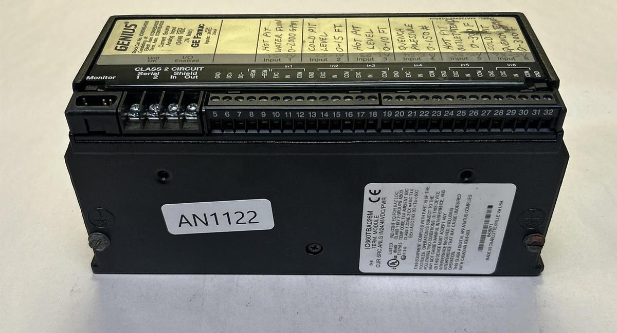 Used GE FANUC,IC660BBA026,CURRENT SOURCE ANALOG INPUT GENIUS MODULE