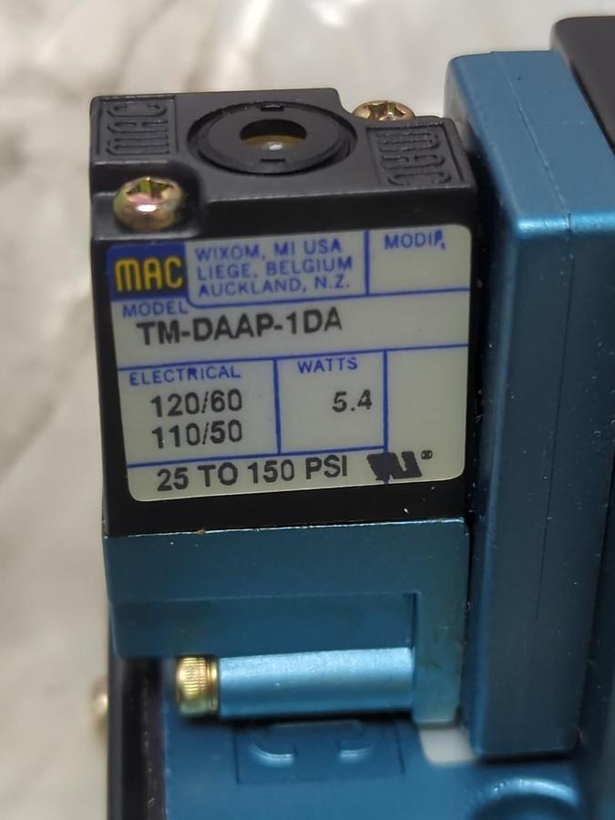 MAC,82A-AA-000-TM-DAAP-1DA,SOLENOID VALVE 120/110V 60/50HZ 25 TO 150PSI 5.4 WATT