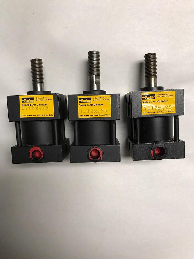 Parker,Series S,Air Cylinder 1.12X.25 Air Cylinder lot of 3