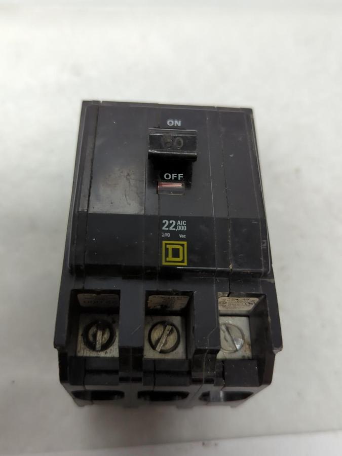 Used SQUARE D,QOB360VH,CIRCUIT BREAKER 60 AMP 3-POLE PRE-OWNED