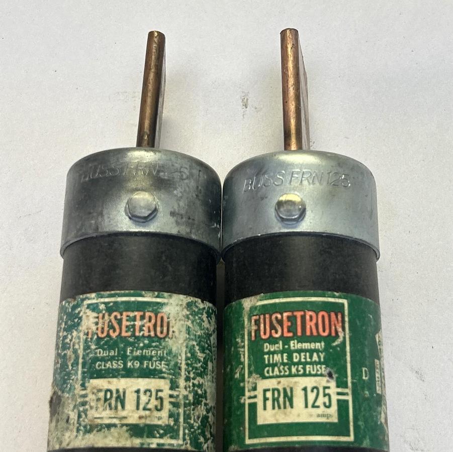 Used BUSSMANN,FRN125,FUSETRON FUSE 125A 600V LOT OF 2