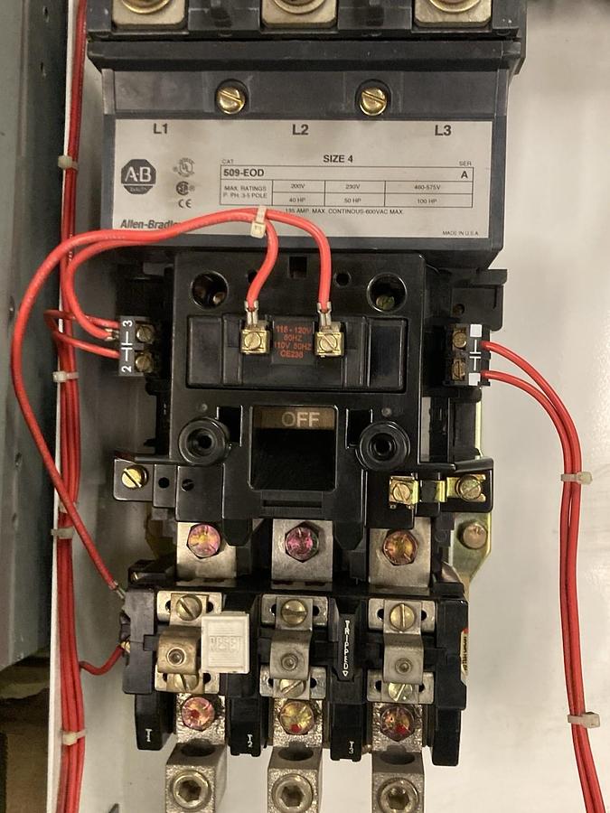 Used Allen-Bradley,2100 2112B,Size 4 38 INCH Fused MCC Starter Feeder Bucket