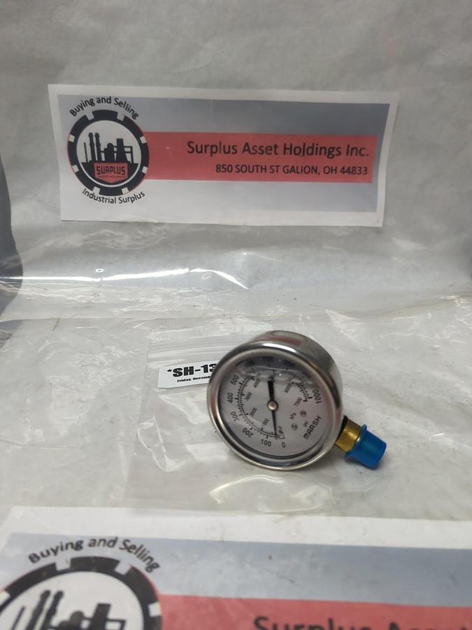 Used MARSH,0-100,GAUGE 2-1/2 IN FACE 1/4 IN NPT BOTTOM CONNECTION PRE-OWNED