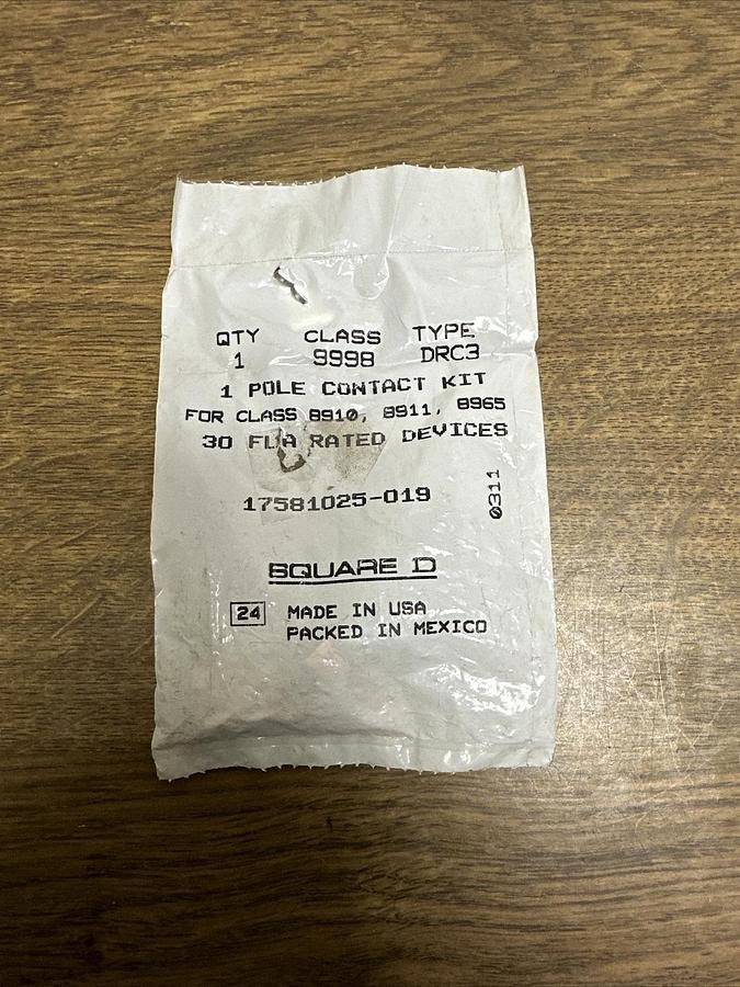Used Square D,DRC3,Contact Kit 1 Pole