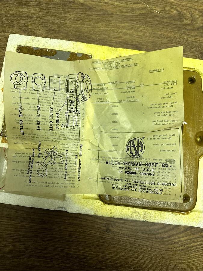 Allen-Sherman-Hoff,R-802393,Valve Maintenance Kit