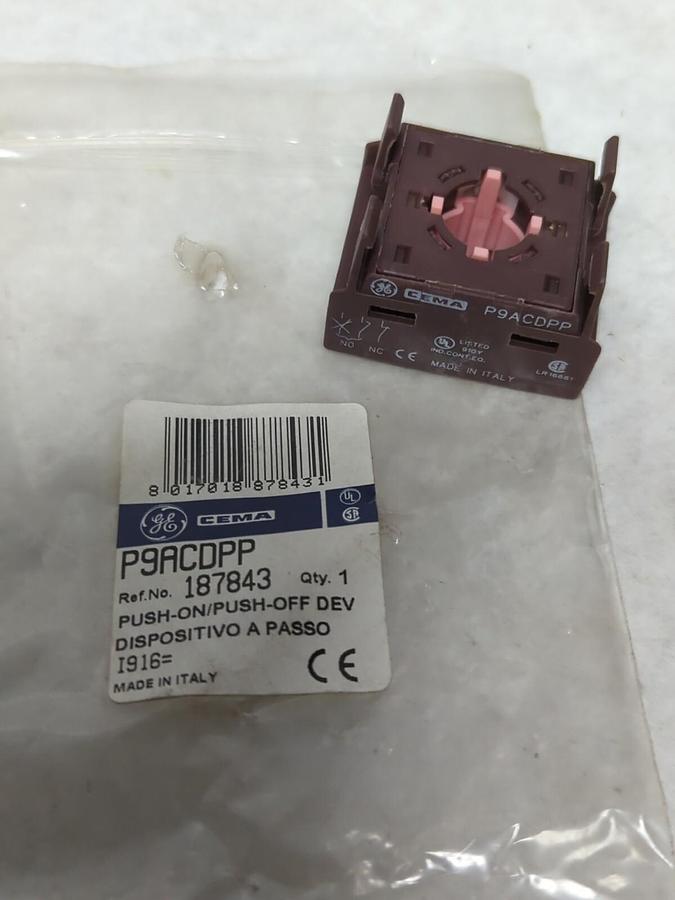 GENERAL ELECTRIC,P9ACDPP,PUSH-ON/PUSH-OFF DEVICE 187843 NOS