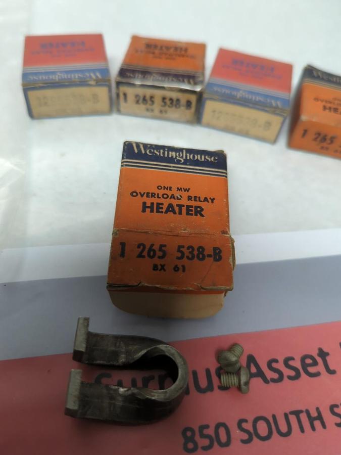 WESTINGHOUSE,265538-B,OVERLOAD THERMAL HEATER RELAY LOT OF 5 NOS