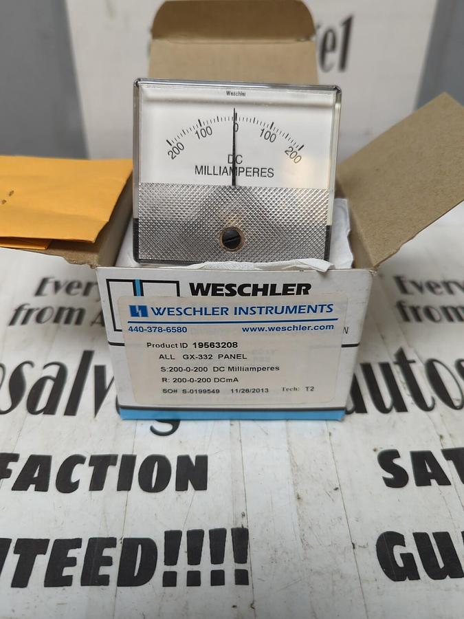 WESCHLER,19563208 ALL GX-332  S: 200-0-200 DC mA R: 200-0-200 DCmA,PANEL METER