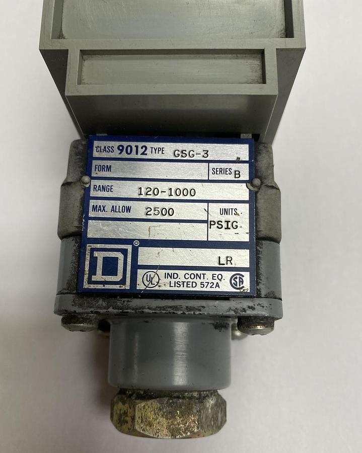 Used Square D,9012 GSG-3,Pressure Switch
