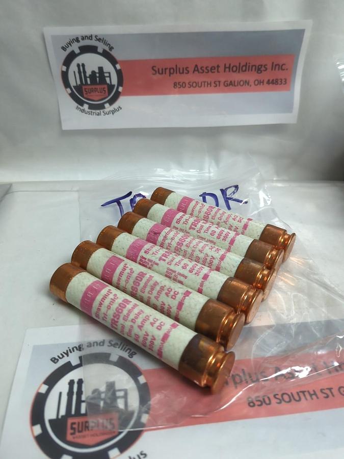 GOULD SHAWMUT,TRS60R,TRI-ONIC FUSE 60 AMP LOT OF 6 NOS