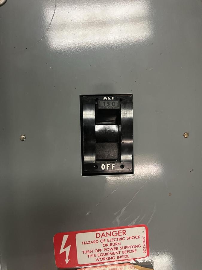 Used SQUARE D,56369-4B,NQOB 150A MAIN 120/208V 3PH BREAKER PANELBOARD MH-44-WP 3R/12