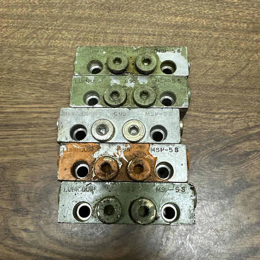 Used Lubriquip,MSP-5S,Hydraulic Divider Manifold LOT of 5