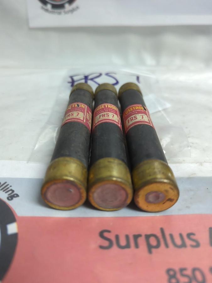 Used COOPER BUSSMANN,FRS 7,FUSETRON 7 AMP FUSE LOT OF 3 PRE-OWNED