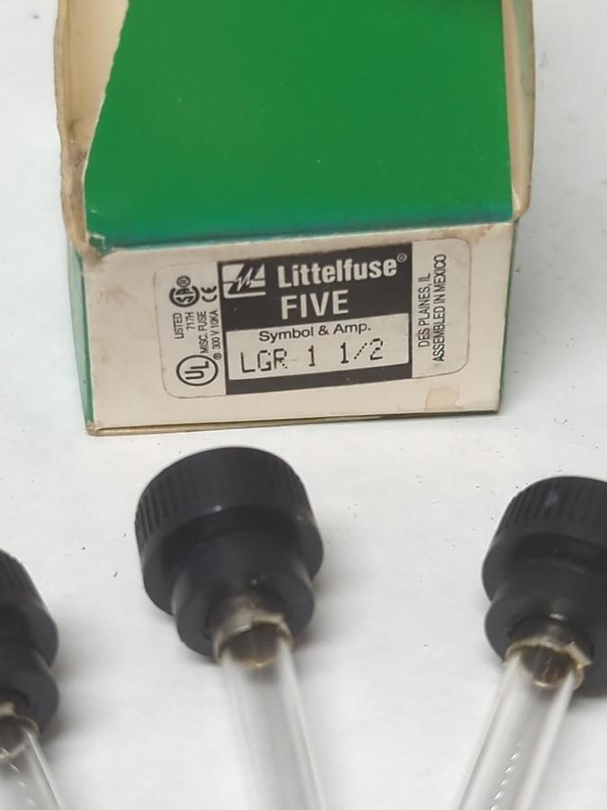 LITTELFUSE,LGR 1-1/2,FAST ACTING INLINE FUSES 1.5 A 300V BOX OF 5 NOS