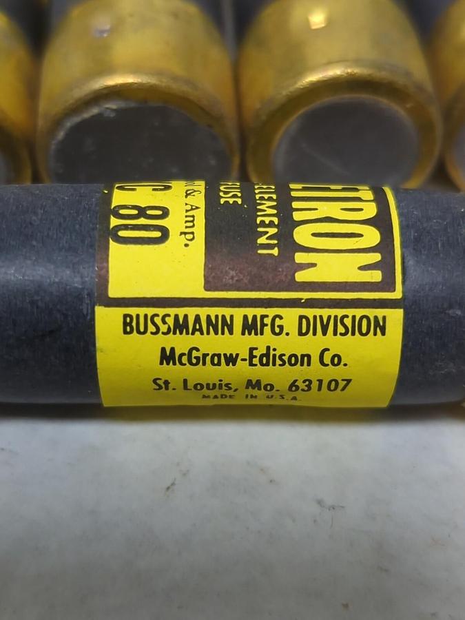 COOPER BUSSMANN,FXC-80,FUSETRON DUAL ELEMENT 80 AMP FUSES BOX OF 10 NOS