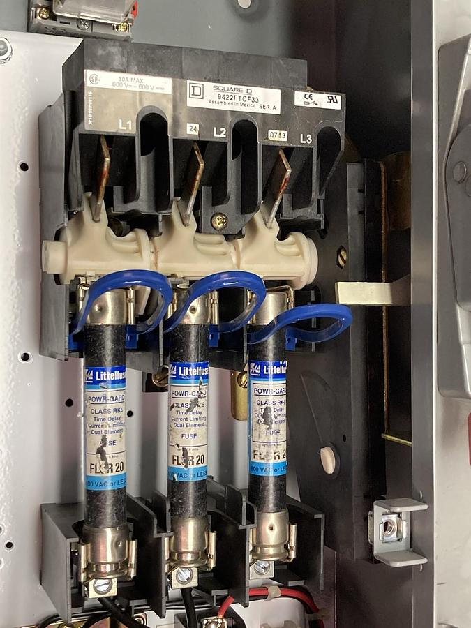 Used Square D,8536SCOH200S,Size 1 Fused Combination Starter 30A 3PH