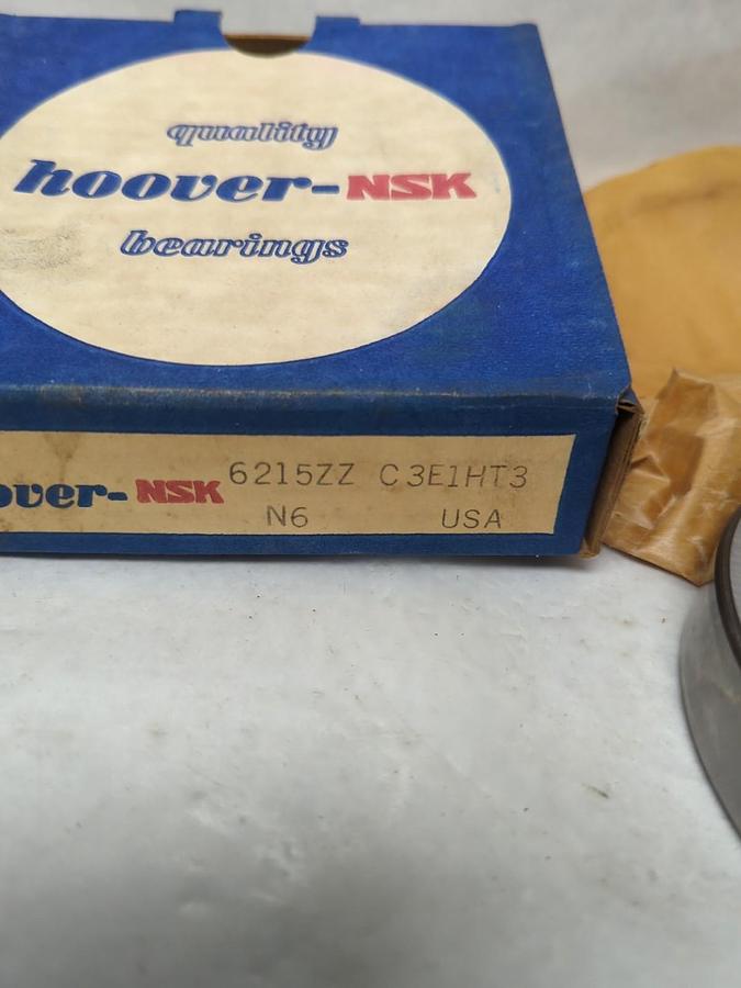 HOOVER/NSK,6215ZZ,DEEP GROOVE BALL BEARING DOUBLE METAL SHIELDED NOS