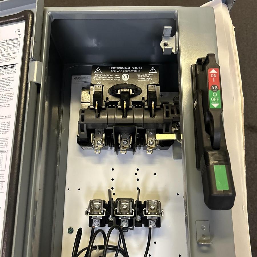 Used ALLEN BRADLEY,512-AFB-6P-24R,SIZE 0 COMBINATION MOTOR CONTROLLER DISCONNECT