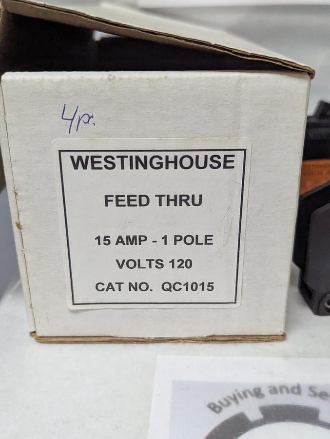 Used WESTINGHOUSE,QC1015,CIRCUIT BREAKER 15 AMP 1-POLE LOT OF 4 PRE-OWNED