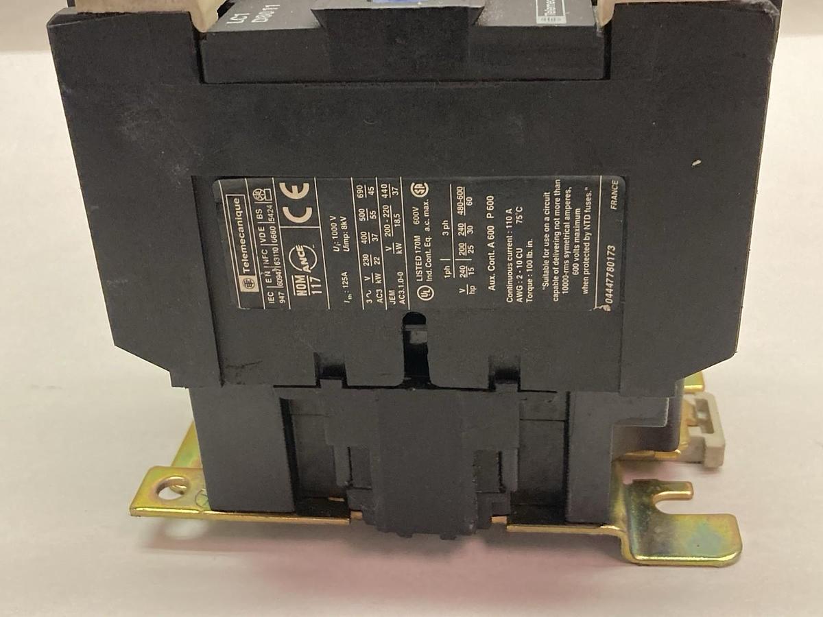 Telemecanique,LC1 D8011,Contactor 48V 50/60Hz 125A