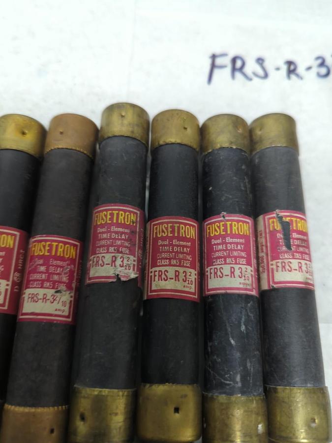 Used COOPER BUSSMANN,FRS-R-3-2/10,FUSETRON 3-2/10 AMP FUSE LOT OF 9 PRE-OWNED